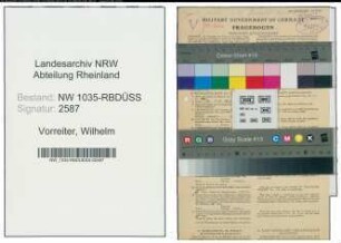 Entnazifizierung Wilhelm Vorreiter , geb. 24.12.1905 (Schlosser)