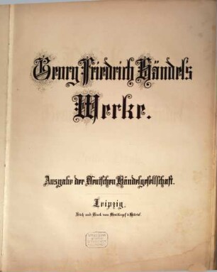 Georg Friedrich Händel's Werke, Band 36. Psalmen