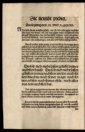 Die neundt predig.