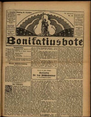Erste Ausgabe vom Sonntag, den 19. Dezember 1926.