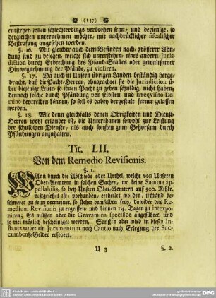 Tit. LII. Von dem Remedio Revisionis