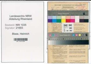 Entnazifizierung Heinrich Blase , geb. 31.01.1880 (Steiger)
