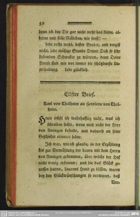 Eilfter Brief. Karl von Thalheim an Henriette von Thalheim