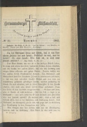 N° 22. November. 1902