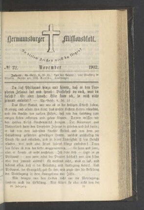 N° 22. November. 1902