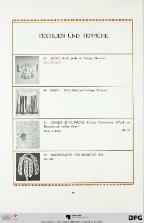 Textilien, Teppiche (Nr. 95-128)