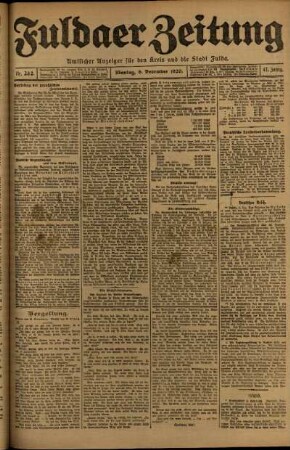 Ausgabe vom Montag, den 06. Dezember 1920.