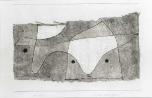 Ein Fetzen Gemeinschaft : Klee, Paul: Ein Fetzen Gemeinschaft. Aquarell/gipsgrundiertes Sackleinen; 174 x 360 mm (265 x 400 mm mit Passepartout). Bern: Sammlung Klee