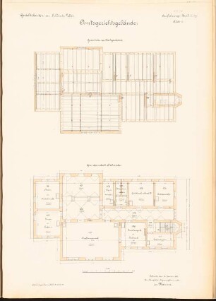 Amtsgericht und Gefängnis, Lublinitz: Grundriss DG, 2.OG 1:100