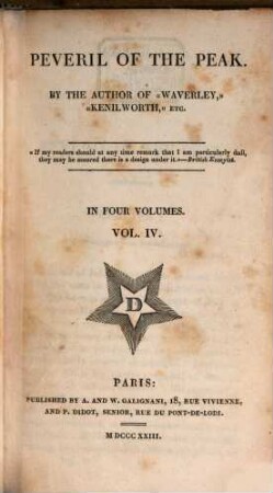 Peveril of the Peak : in four volumes, 4