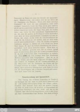 Verschwendung und Sparsamkeit.