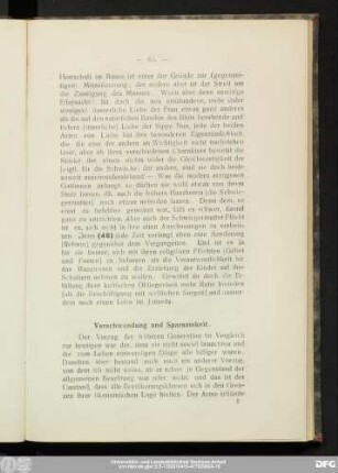 Verschwendung und Sparsamkeit.