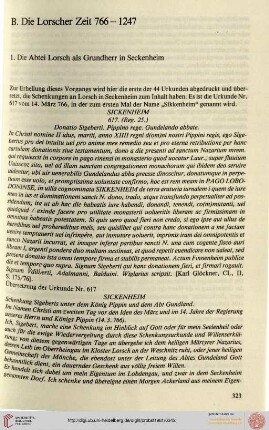 B. Die Lorscher Zeit 766-1247