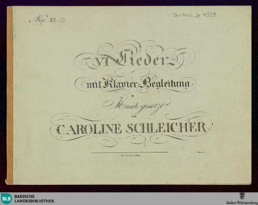 VI Lieder mit Klavier-Begleitung