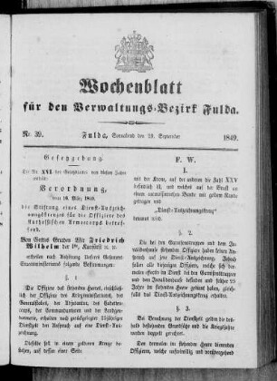 Nr. 39, Ausgabe vom 29. September 1849