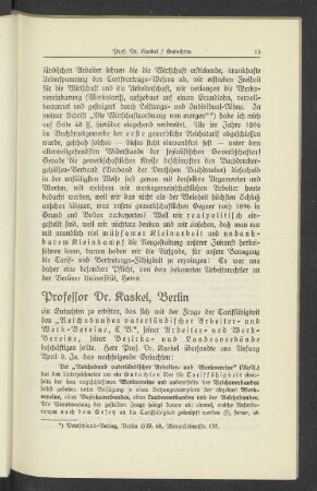 Professor Dr. Kaskel / Gutachten