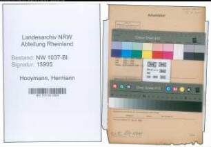 Entnazifizierung Hermann Hooymann , geb. 16.09.1900 (Hotelier)