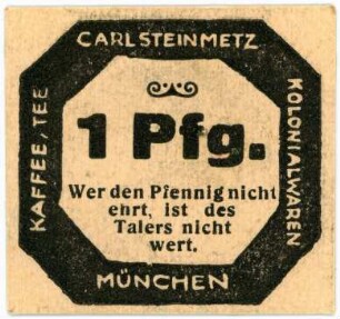 Geldschein / Notgeld, Pfennig, 1916 - 1920?