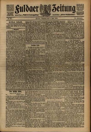 Erste Ausgabe vom Samstag, den 06. Juni 1908.