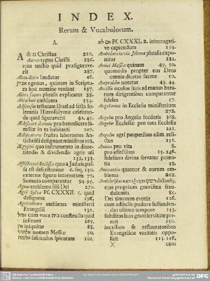 Index Rerum Et Vocabulorum