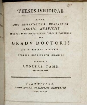 Theses Iuridicae