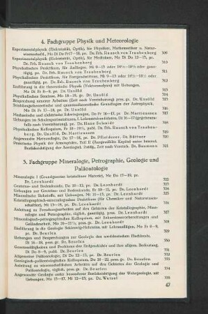 5. Fachgruppe Mineralogie, Petrographie, Geologie und Paläontologie