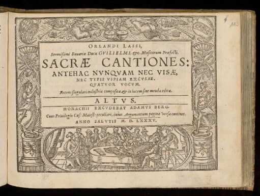Orlando di Lasso: Sacrae cantiones ... quatuor vocum. Altus