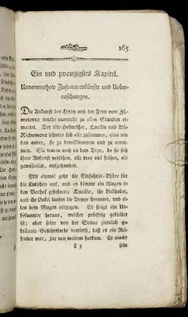Ein und zwanzigstes Kapitel. Unvermethete Zusammenkünfte und Ueberraschungen.