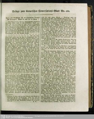 Beilage zum literarischen Conversations-Blatt No. 180
