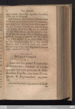 Articulus V. De Lege & Evangelio.