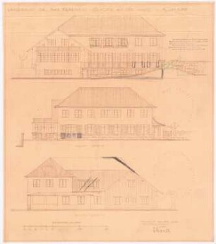 Garten Fraenkel, Berlin-Kladow: Ansichten des Wohnhauses, 1:100, Vermerk