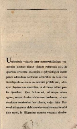 Utriculariae vulgaris adumbratio : dissertatio inauguralis botanica