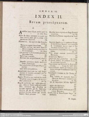 Index II. Rerum praecipuarum