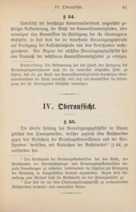 IV. Oberaufsicht