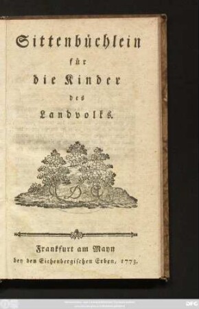 Sittenbüchlein für die Kinder des Landvolks