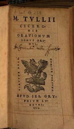 M. Tvllii Ciceronis Orationvm Tomvs ..., 1