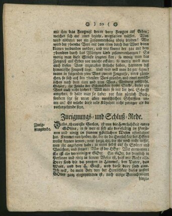 Zueignungs- und Schluß-Rede