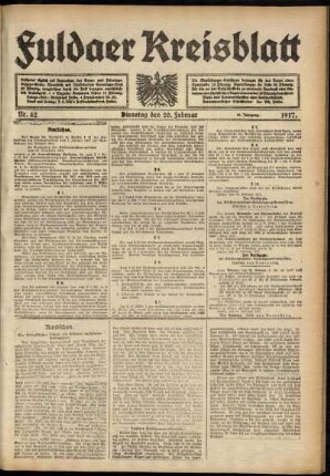 Ausgabe vom Dienstag, den 20. Februar 1917.