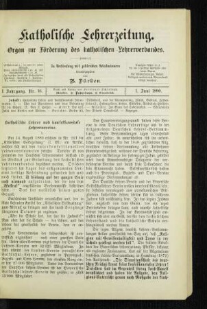 Katholische Lehrer und konfessionslose Lehrervereine