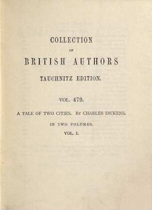 A tale of two cities : in two volumes, 1