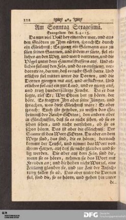 Am Sonntag Sexagesimae