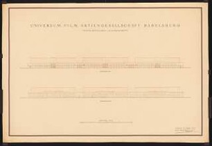 Tonfilmatelier der UFA (Universum Film AG), Potsdam-Babelsberg: Nordansicht, Südansicht
