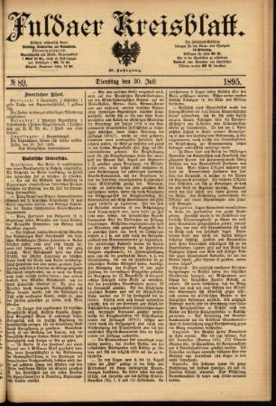 Ausgabe vom Dienstag, den 30. Juli 1895.