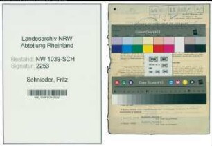 Entnazifizierung Fritz Schnieder , geb. 09.03.1898 (Steuerinspektor)