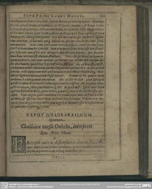 Caput Quadragesimum Quartum. Chaldaica versio Onkelos, interprete Ben. Aria Mont.