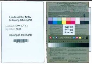 Entnazifizierung Hermann Sprenger , geb. 30.12.1885 (Kaufmaennischer Angestellter)