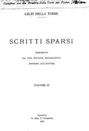 In: Scritti Sparsi ; Band 2