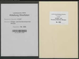 Amt Sparrenberg - Vogtei Werther: Kontributions- und Kavalleriekataster