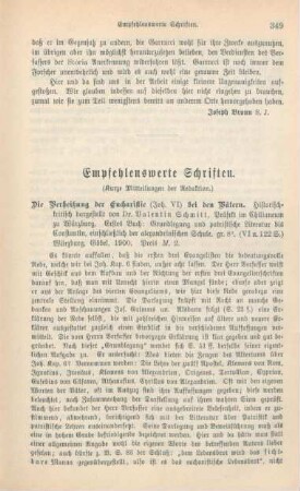 349-361 Empfehlenswerthe Schriften