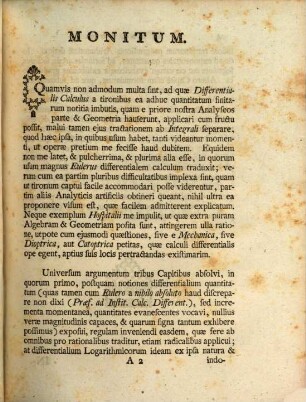 Institutionum Analyticarum Pars ... : Conscripta In Usum Tironum, Pars Secunda. De Calculo Infinitesimali